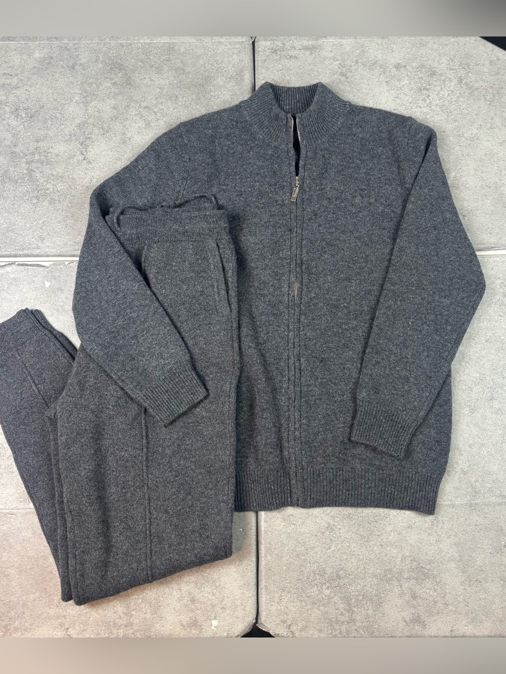 Gray wool sweatsuit